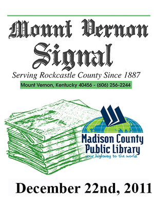 cover image of Mount Vernon Signal 12/22/2011